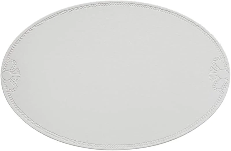 Besuche den Epinki-Store Epinki 2Pcs Set Tischsets Platzsets Abwaschbar Weihnachtlich Oval 30x45CM, PVC Leder Platzdeckchen Weihnachten Waschbar Einfarbig Bowknot Hitzebeständige, Tisch-Sets Hellgrau für Speisetisch Hotel — Küche & Haushalt