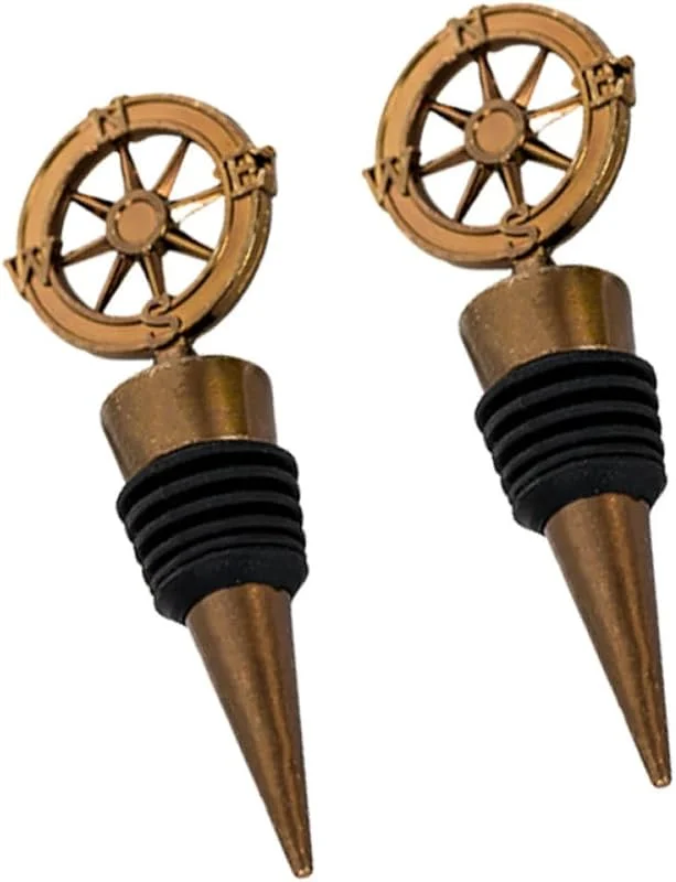 Marke: BESTOYARD BESTOYARD 2 Stück Compass Weinstopper Metall Weinverschluss — Wein und Festtafel
