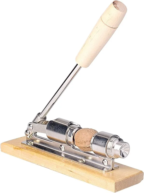 Besuche den Rosenstein & Söhne-Store Rosenstein & Söhne Walnussknacker: Retro Design-Nussknacker aus Holz und verchromtem Stahl (Walnuss Knacker Maschine, Hebel Nussknacker, Mandel) — Küche & Haushalt