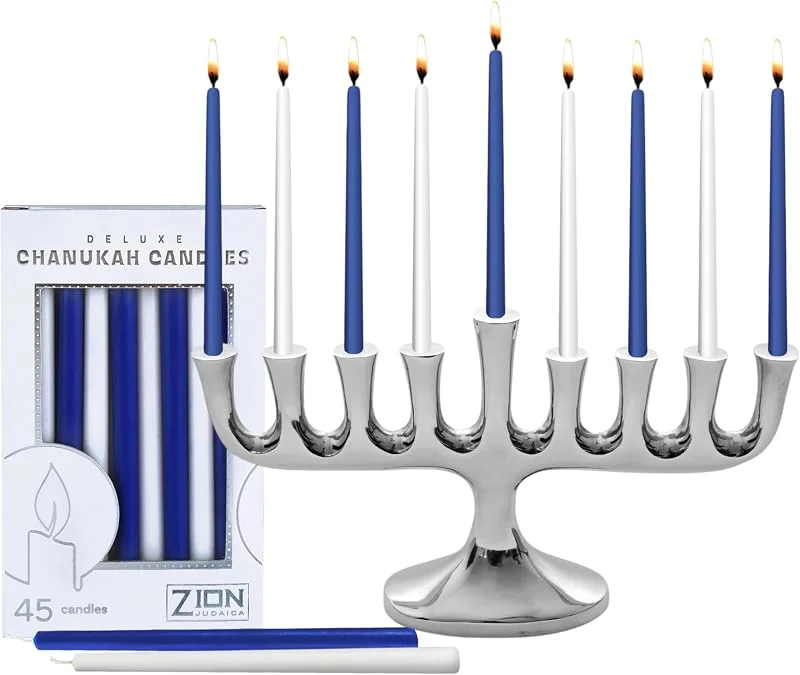Marke: Zion Judaica Ltd Zion Judaica Atemberaubende Neue schlanke Designers Menora mit Kerzen — Kerzenlicht Abendessen