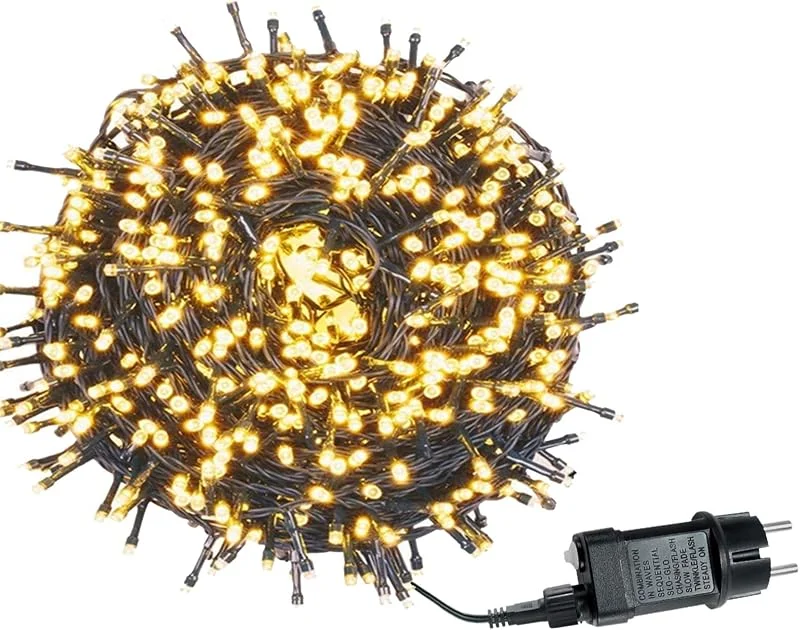 Besuche den AufuN-Store AufuN LED Lichterkette Außen Ostern Außenlichterkette Weihnachtsbeleuchtung Wasserdicht IP44 mit 8 Leuchtmodi für Hochzeit, Party, Garten (50m, 500LEDs, WarmWeiß)
