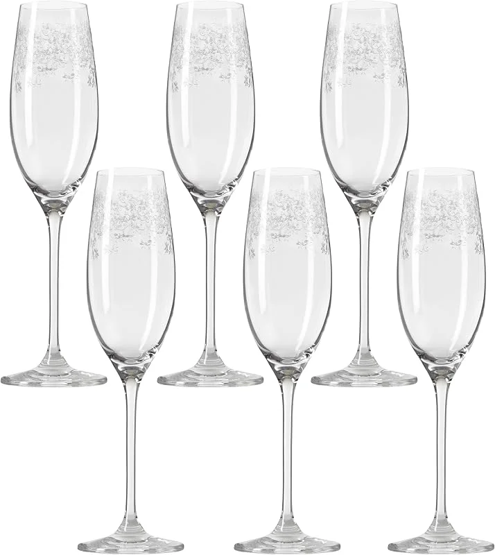 Besuche den LEONARDO HOME-Store Leonardo Chateau Sekt-Gläser, Sekt-Kelch mit gezogenem Stiel, spülmaschinengeeignete Prosecco-Gläser, 6-er Set, 200 ml, 061590 — Wein und Festtafel