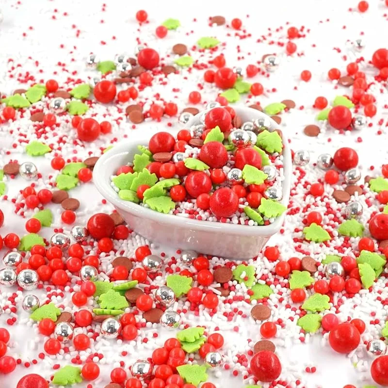 Besuche den STREUSEL GLÜCK wir streuseln Liebe-Store STREUSEL GLÜCK Weihnachtsglück 40g rot grün silber weiss bordeaux Tannenbaum Zuckerstreusel Weihnachten Tortendeko Torte Cupcakes Muffins Christmas Plätzchen — Weihnachtskueche