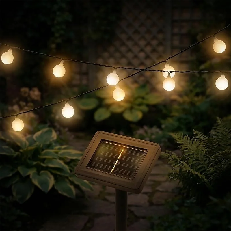 Besuche den Spetebo-Store Spetebo Solar Lichterkette 290 cm für Außen mit 30 mini Kugeln - warm weiß — Weihnachtsbeleuchtung