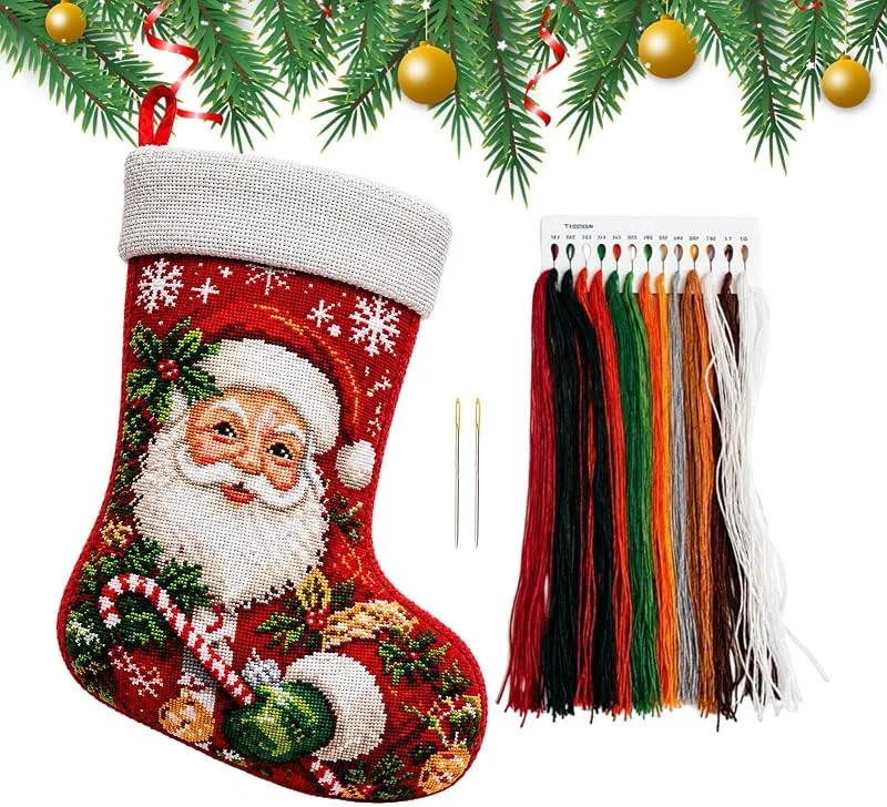 Marke: zwxqe Anfänger-Stickset Handgefertigte Exquisite Weihnachtsstrumpf-Stickerei — Weihnachtsdeko