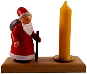 Besuche den Rudolphs Schatzkiste-Store Rudolphs Schatzkiste Kerzenhalter Weihnachtsmann bunt HxBxT 8x10x3, 5cm NEU Weihnachten Kerzenschmuck Tischschmuck Holzschmuck Holz Seiffen Erzgebirge Dekoration — Advent und Tisch