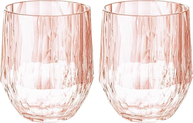 Besuche den Koziol-Store koziol Superglas Club No. 23, 2 Stück, 200 ml, Weißwein-Tumbler, Glas aus kristallklarem Kunststoff, luxuriös, unzerbrechlich, wiederverwendbar, Party, Camping, 2er Set (Transparent Rose Quartz) — Wein und Festtafel