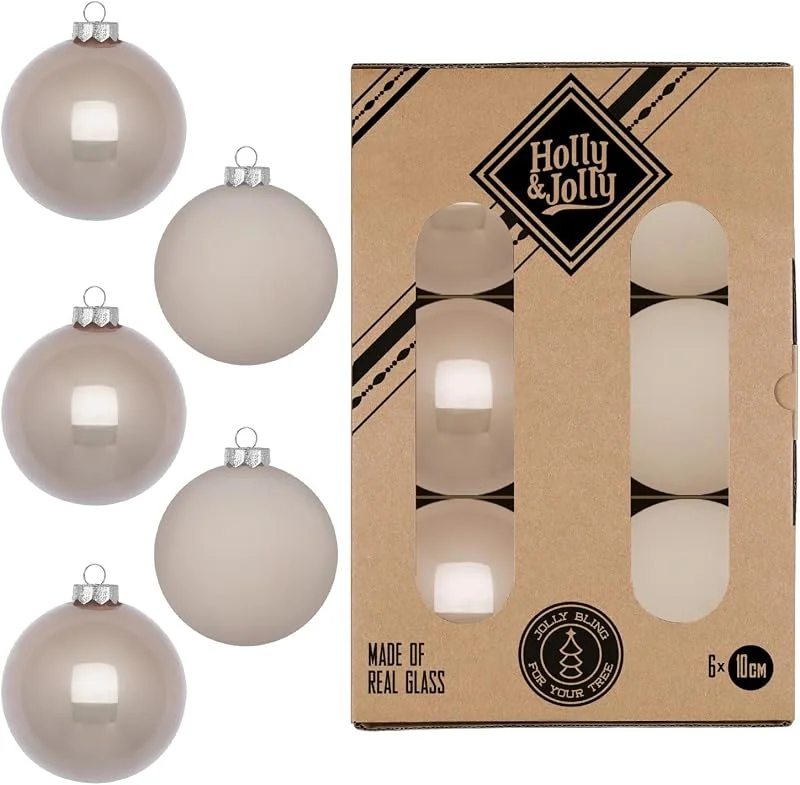 Besuche den Holly & Jolly-Store Holly & Jolly - Weihnachtskugeln Fine Alabaster, 6 Stück — Weihnachtsdeko