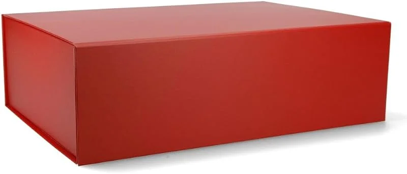 Besuche den ideas in boxes-Store ideas in boxes Premium Geschenkbox mit Deckel, faltbar, Geschenkkarton, Magnetbox, Geschenkverpackung für Weihnachten & Geburtstag, Magnetfaltbox, Rot matt, 33x22x10cm