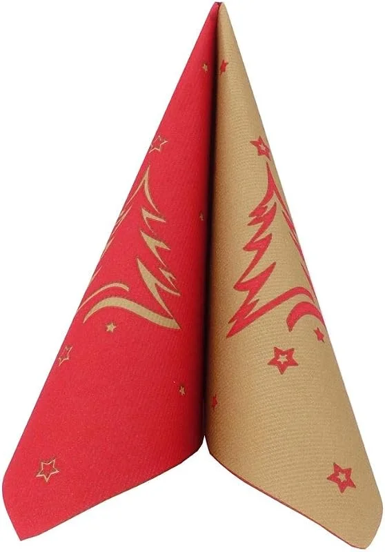 Besuche den APARTina-Store Airlaid Servietten 40x40 cm WEIHNACHTSBAUM Rot 50 Stück — Advent und Tisch