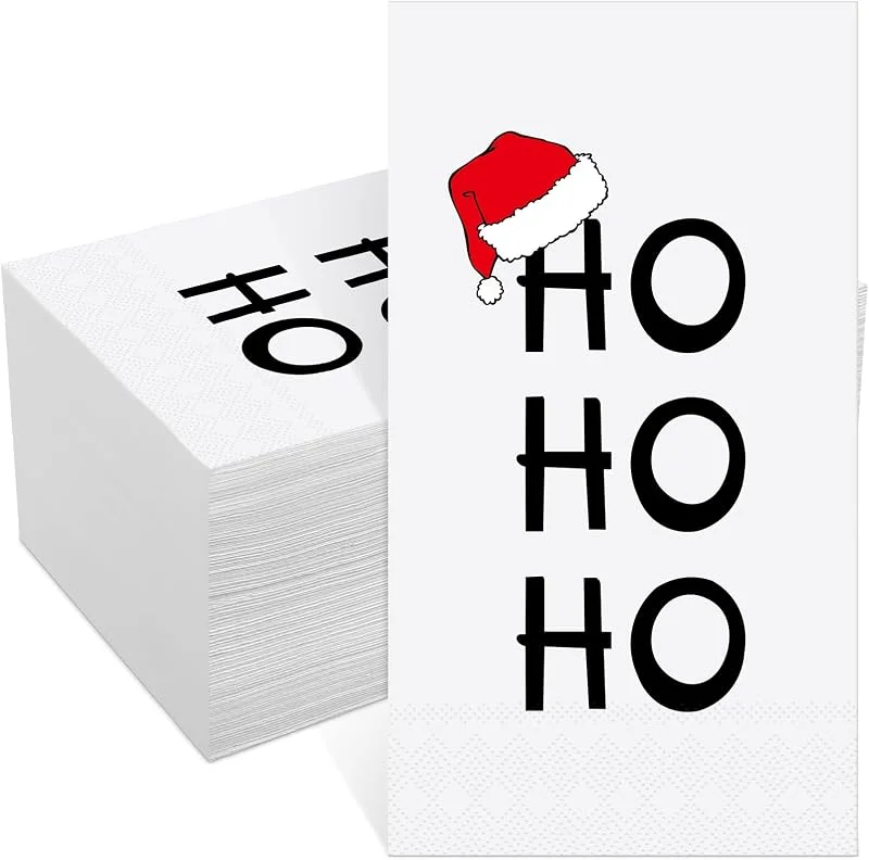 Marke: Hotop 100 Stück Weihnachtsservietten Weihnachten Papierservietten Papier Weihnachten Gäste Servietten Einweg Xmas Tissue Cocktail Servietten Papier Dekorative Servietten für Weihnachten Urlaub Geburtstag — Geschenkverpackung