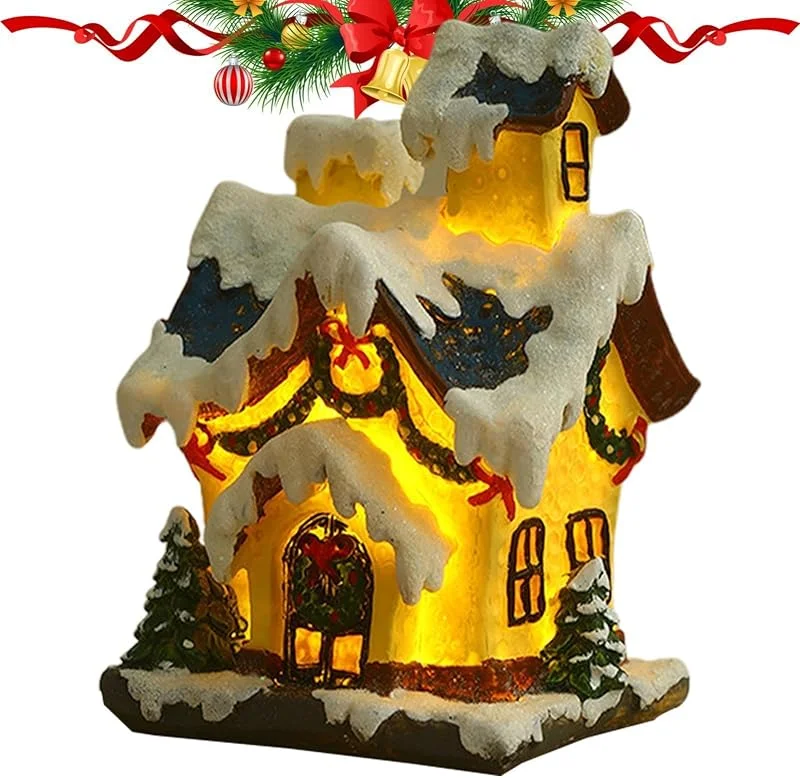 Marke: Fravsiu Weihnachtsdorf Beleuchtete Miniatur aus Harzmaterial als Sammlerstück — Weihnachtsdeko