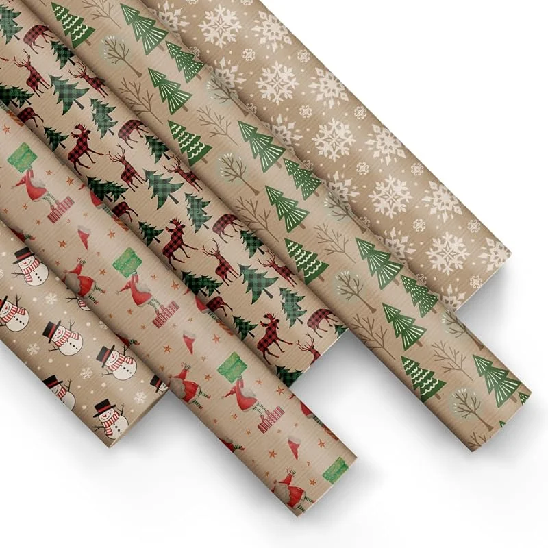 Besuche den PAW Decor Collection-Store PAW Geschenkpapier 200 x 70 cm, 5 Rollen - Retro-Weihnachten — Küche & Haushalt