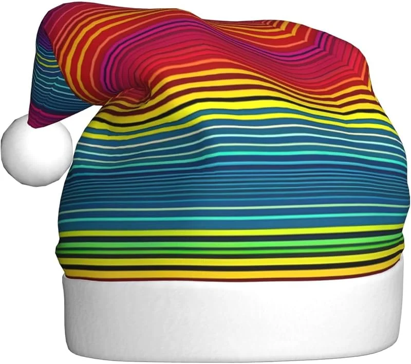Marke: Tamiger Weihnachtsmützen mit Regenbogen-Muster, saisonal, festlich — Weihnachtsmode