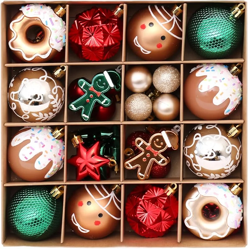 Marke: TusaMer Weihnachtsbaumschmuck-Set, verschiedene Weihnachtskugeln, 2 Stück, 42-teiliges Set — Weihnachtsdeko