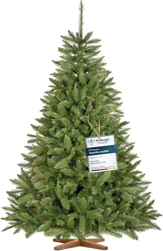 Besuche den FairyTrees-Store FairyTrees Weihnachtsbaum künstlich 180 cm FICHTE Natur Kunsttanne — Advent und Tisch