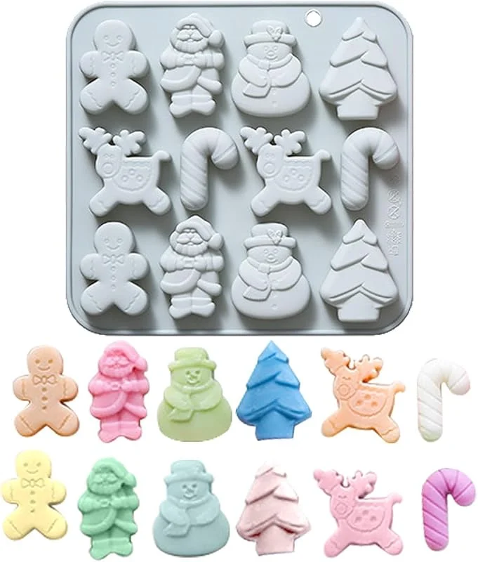 Marke: Generic Weihnachts-Silikonbackformen 12 Fächer Weihnachtsmann Backzubehör — Weihnachtskueche