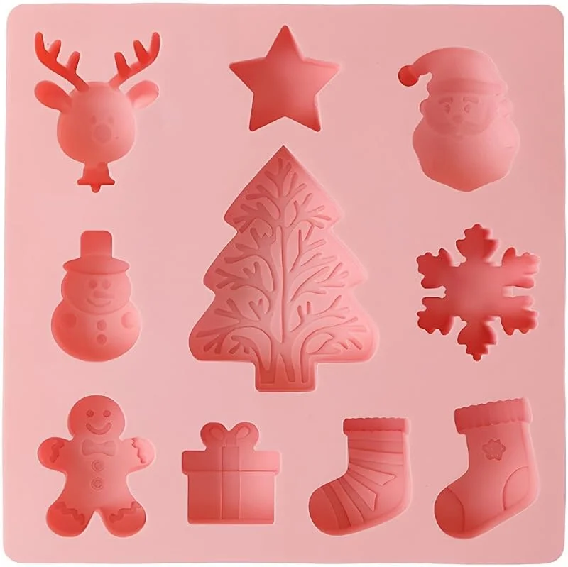 Marke: Generisch Weihnachts-Schokoladenformen, flexible Weihnachtsform, 10 Mulden — Weihnachtskueche