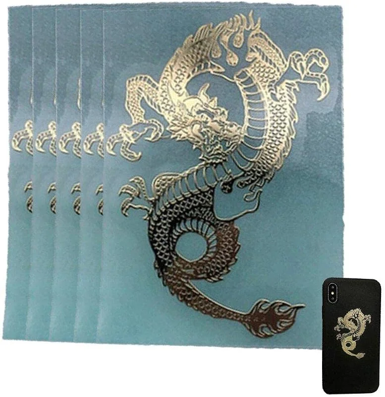 Marke: HiyyFloy HiyyFloy Drachen-Metall-Scrapbook-Aufkleber, 5 Stück, Selbstklebende Handy-Aufkleber, Laptop-Dekoration, Aufkleber Für DIY-scrapbooks, Basteln — Geschenkverpackung
