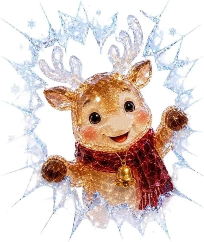 Besuche den ZWEquipint-Store Kristall Christmas Sticker Plastik 50x40cm Für Deko(Reindeer) — Geschenkverpackung