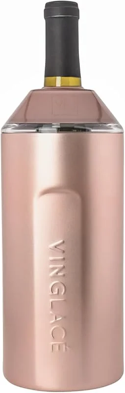 Marke: Vinglacé Vinglacé Weinflaschenkühler - Tragbarer Champagner-Isolator - Edelstahl-Weinkühlhülle - hält Wein kalt (Roségold) — Wein und Festtafel