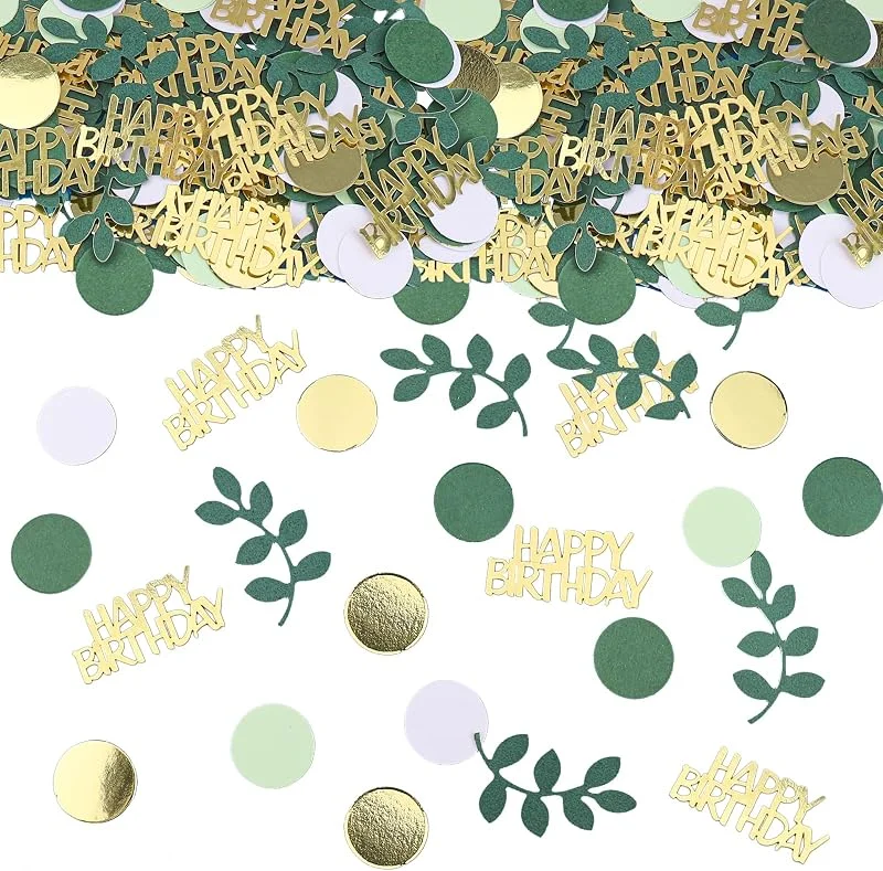 Besuche den GoldRock-Store GoldRock 200× Happy Birthday Konfetti Geburtstag Grün, Tischdeko Geburtstag — Kerzenlicht Abendessen