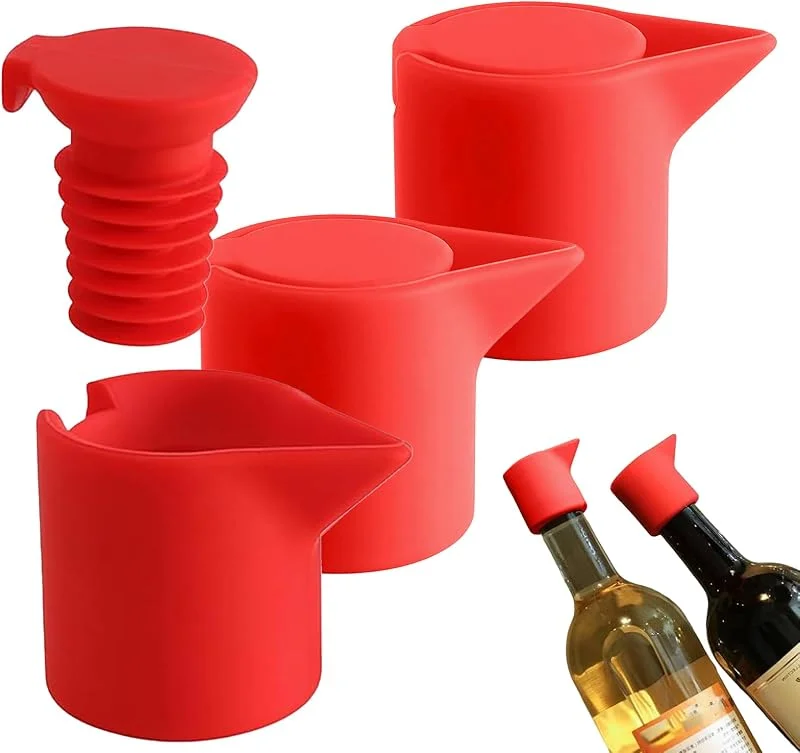 Marke: Générique Weinstopper 3-teiliges Silikon-Frischhalteset — Wein und Festtafel