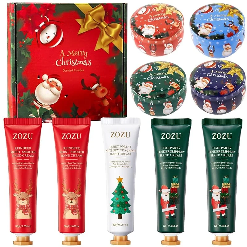 Marke: Ourdort Handcreme Weihnachtsgeschenke Set, Duftkerzen Geschenkset — Kerzenlicht Abendessen