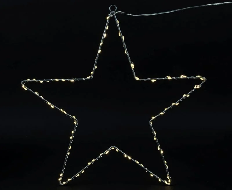 Besuche den Spetebo-Store Spetebo Fenster Silhouette Stern mit 89 LED in warm weiß - 42 x 40 cm - Deko Fensterbild beleuchtet mit Timer Funktion - Weihnachten Winter Fensterdeko für Außen Batterie betrieben — Weihnachtsdeko