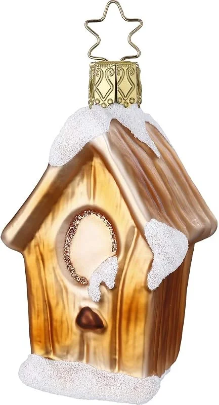 Besuche den Inge-glas-Store Christbaumschmuck Glas 8cm Vogelhaus Schnee mundgeblasen handbemalt Weihnachtskugeln Wald hellbraun, Inge-glas Haus und Hof Vogelhäuschen — Weihnachtsdeko