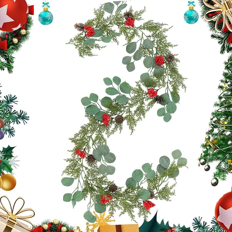 Marke: Generisch Greenery Pine Girlande, Künstliche Tannengirlande, Realistische Grüne — Weihnachtsdeko
