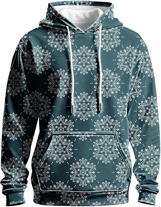 Marke: Qixiu Weihnachtspullover Herren, Pullover Herren, weihnachtlichen Elementen lustiger Weihnachts Hoodie weihnachtspulli, Rundhalsausschnitt Pullover weihnachtskleidung weihnachtsoutfit — Weihnachtsmode