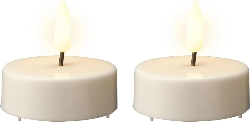 Marke: Lumineo Lumineo LED-Teelicht Weiss 5, 5 cm Set2 — Kerzenlicht Abendessen