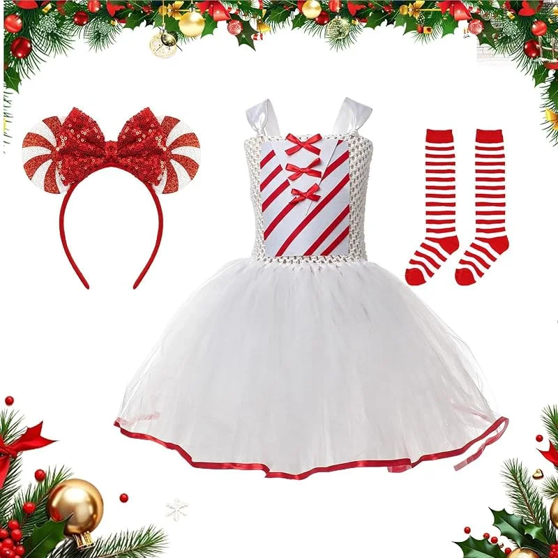 Marke: zwxqe Weihnachtskostüm für Mädchen, ärmelloses Tüllkleid inkl — Weihnachtsmode