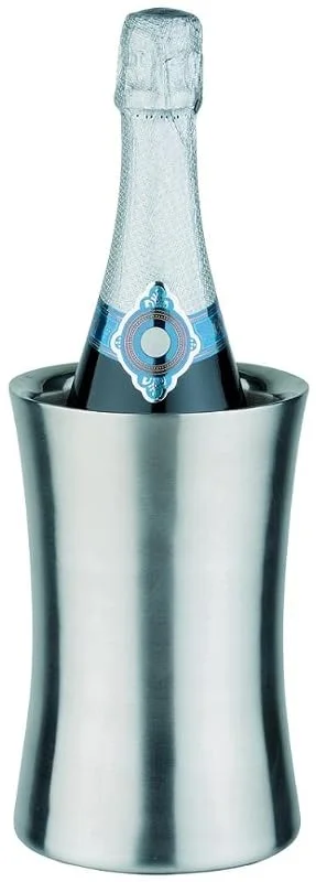 Besuche den APS-Store APS Flaschenkühler aus Edelstahl - seidenmatt polierter, doppelwandiger Getränkeflaschen-Kühler für 0, 7-1, 5 Liter-Flaschen - Abmessungen: 12, 5 x 12, 5 cm, Höhe: 19 cm — Wein und Festtafel
