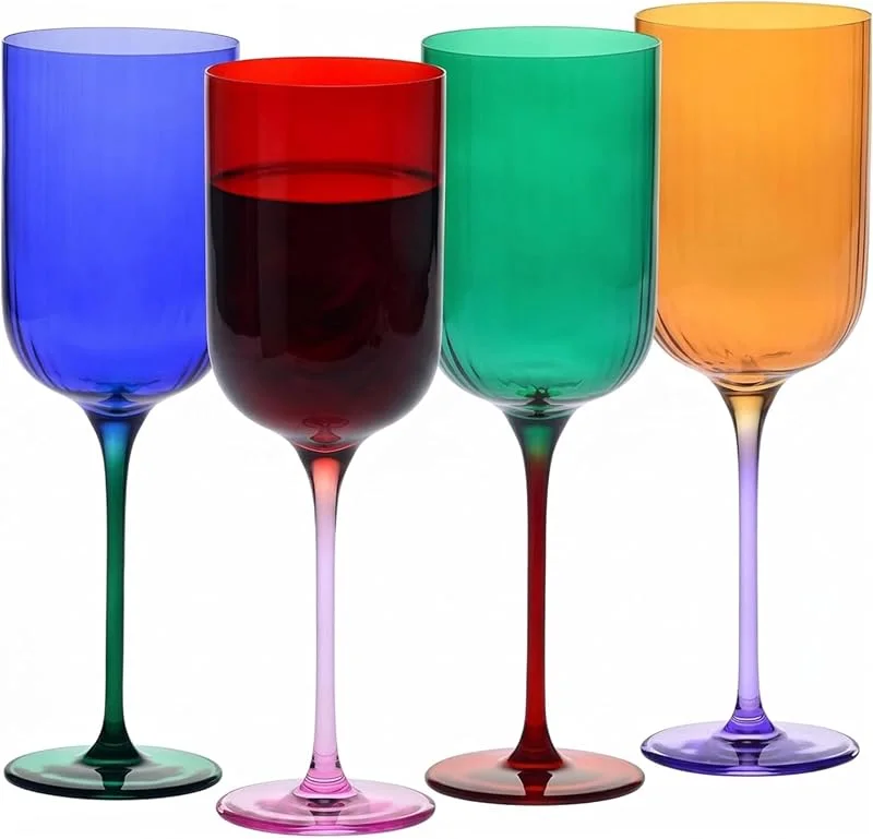 Besuche den Krosno-Store Krosno Weingläser Rot-Grün, 4er Set, 350 ml, Kollektion Aurora — Weihnachtskueche
