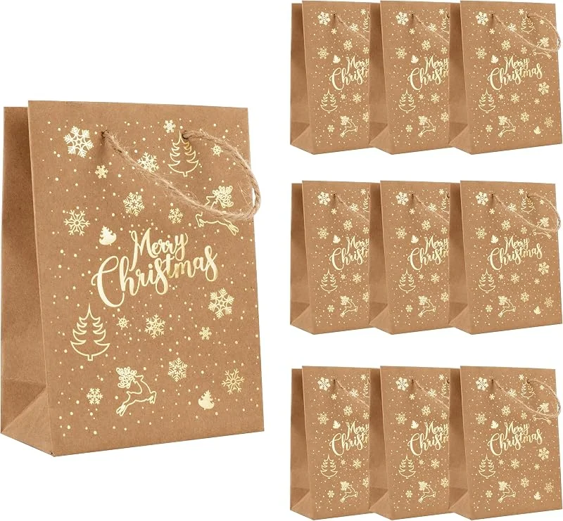 Besuche den Idena-Store Idena Geschenktüten Merry Christmas, 10 Stück, 16 x 11, 5 x 6 cm — Geschenkverpackung