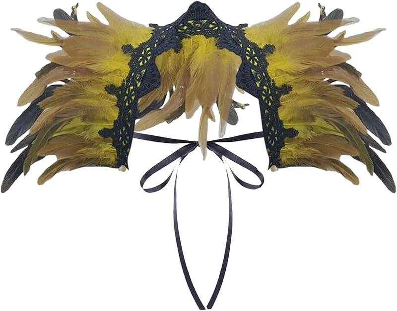 Marke: Generisch Damen Gothic Stil Feder Schal Bühne Laufsteg Maskerade Karneval Zubehör — Weihnachtsmode