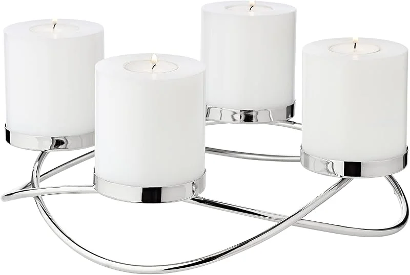Besuche den EDZARD-Store EDZARD Adventskranz Alva (Ø 31 cm), Edelstahl — Advent und Tisch