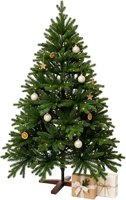 Besuche den VIVANNO-Store VIVANNO Künstlicher Weihnachtsbaum mit Beleuchtung 150 cm Nordmanntanne — Weihnachtsdeko
