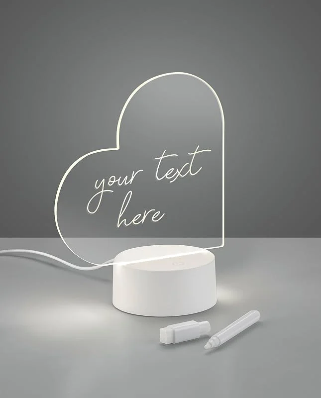 Besuche den RL LIVE YOUR LIGHT-Store Reality Leuchten LED Tischleuchte Amour R53821101, Kunststoff weiß, Acryl klar, 0.6 Watt LED — Kerzenlicht Abendessen