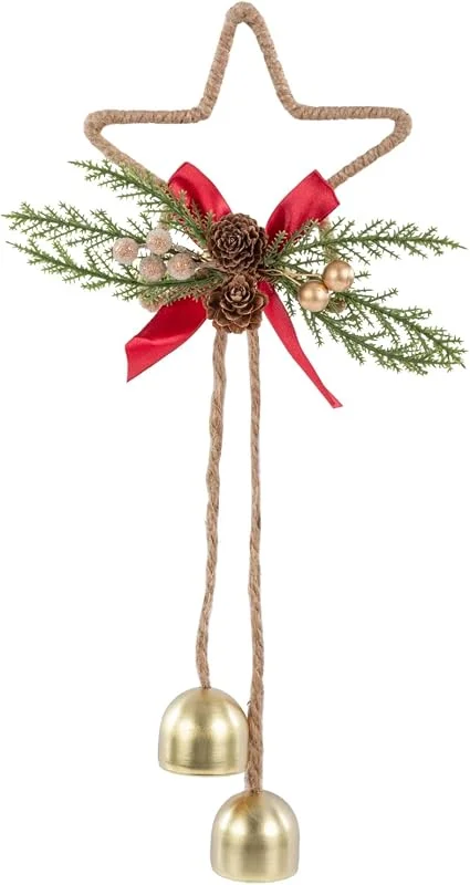 Besuche den Idena-Store Idena Deko Weihnachtsstern mit Schleife und Glocken, ca. 35 cm — Weihnachtsdeko