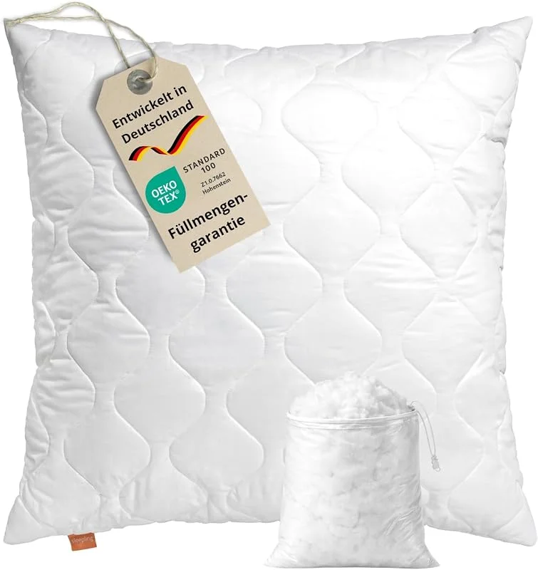 Besuche den sleepling-Store sleepling Kopfkissen 80x80 cm, Allergiker Kissen, Komfort 100 — Wein und Festtafel