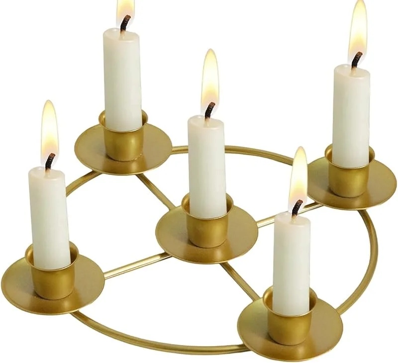 Marke: Generisch Kerzenständer Deko Moderner Goldene Tischdekoration Mittelstück — Kerzenlicht Abendessen