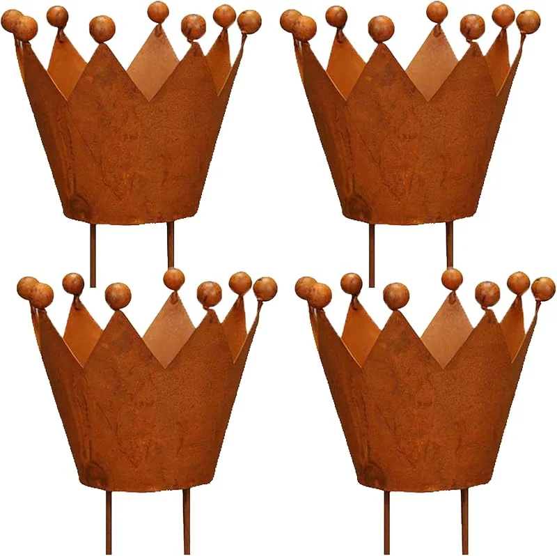 Besuche den Storm's Gartenzaubereien-Store Teelichthalter für Adventskranz Krone 4er Set - Kerzenhalter mit Spieß D 5, 5cm in rost antik — Kerzenlicht Abendessen
