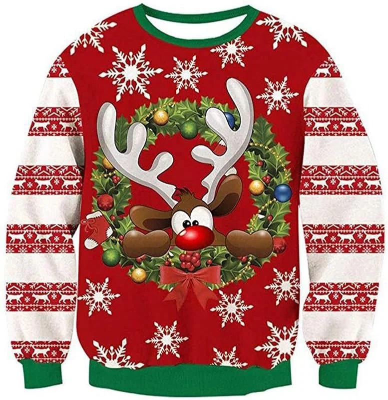 Marke: Dawwoti Dawwoti Herren Gedruckter Weihnachts -Sweatshirt, Langarmpullover Pullover, Winter Herbsttop für — Weihnachtsmode