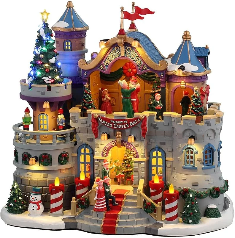 Marke: Lemax Lemax LED-beleuchtetes Gebäude „Santa's Castle Gala“ aus Harz H24, 5 x 27, 5 x 17 cm — Weihnachtsdeko