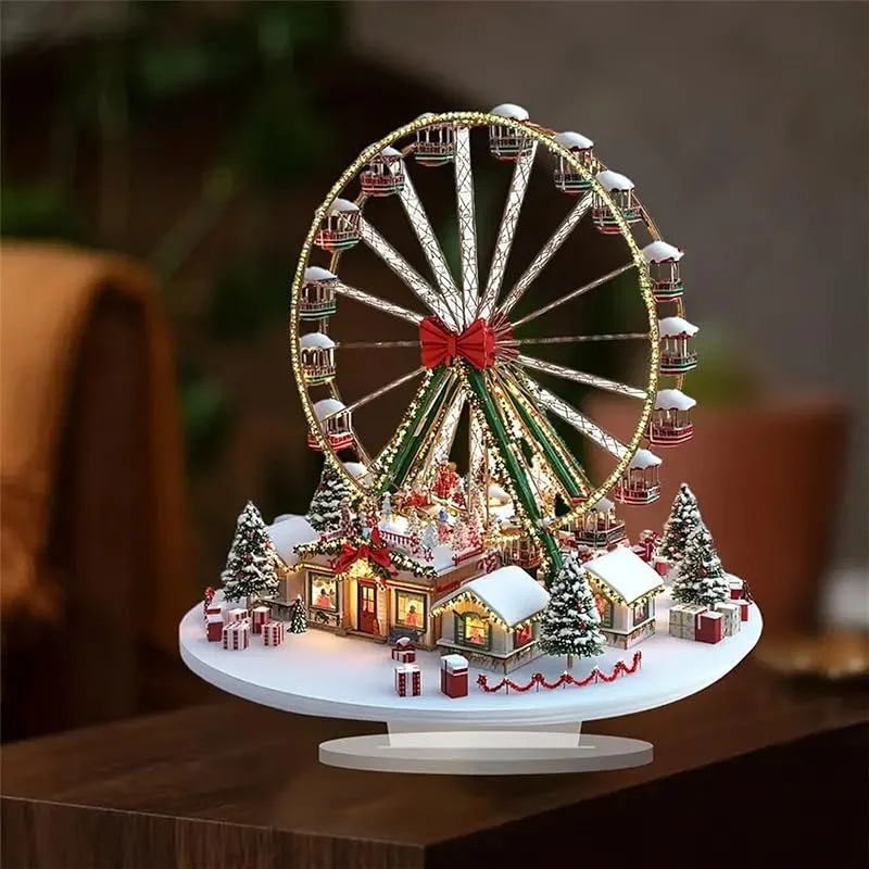Marke: Generisch Weihnachten Häuser Rad Decor, Dekoration Mit Riesenrad, 2D Festtagsdekoration Aus Acryl, Vergnügungspark Für Weihnachten, Für Büros Zuhause Zimmer Schulen Studentenwohnheime Wohnungen Kirmesanlagen — Weihnachtsdeko