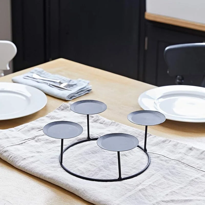 Besuche den Lights4fun-Store Lights4fun 20cm Metall Kerzenhalter schwarzer Kerzenständer — Kerzenlicht Abendessen