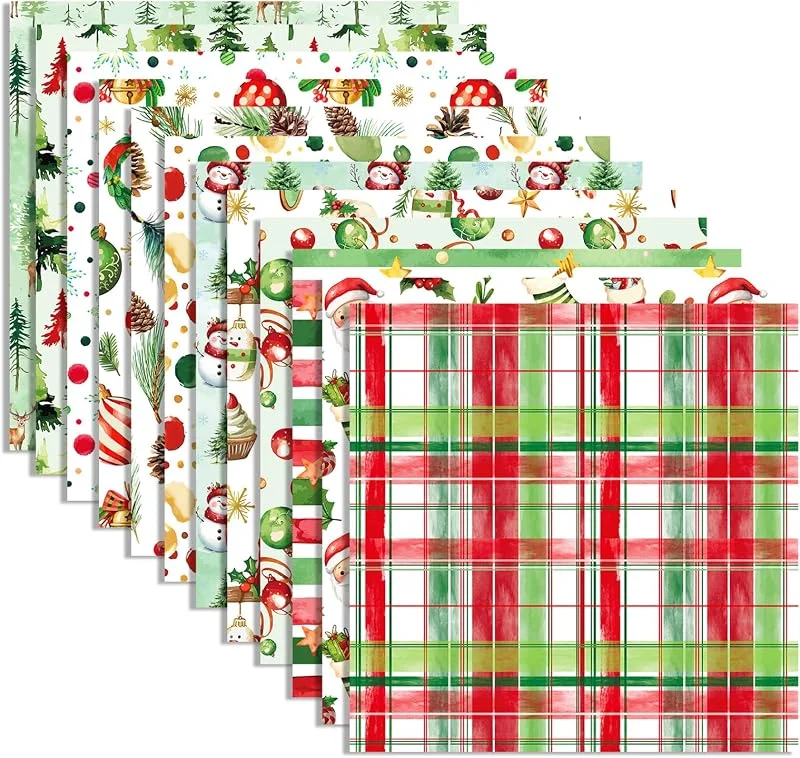 Marke: Odoukey 24 Blatt Weihnachts-Scrapbook-Papier, 30, 5 x 30, 5 cm, doppelseitiger Vintage-Karton für DIY-Alben, Tagebücher, Kartengestaltung — Geschenkverpackung